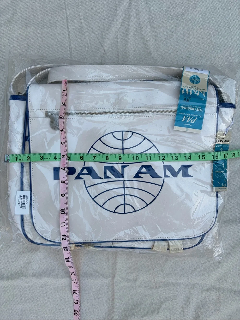 Pan Am Messenger Reloaded-2 Vintage White Leather Shoulder bag